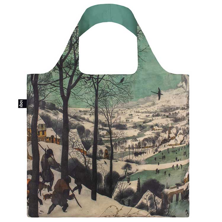 楽天クラシモノ CDF by BACK折りたたみトート エコバッグ ローキー LOQI 正規品 Recycled Bag 世界で愛されるLOQI 撥水加工 大きめ トートバッグ 絵画 MUSEUM Collection ピーテル・ブリューゲル/ハンター イン ザ スノー（雪中の狩人）