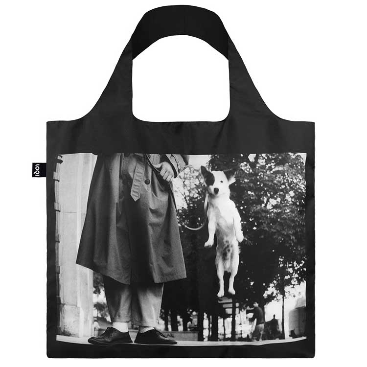 折りたたみトート エコバッグ ローキー LOQI 正規品 Recycled Bag 世界で愛されるLOQI 撥水加工 ポーチセット 大きめ トートバッグ マグナム・フォト エリオット・アーウィット / ドッグ ジャンピング