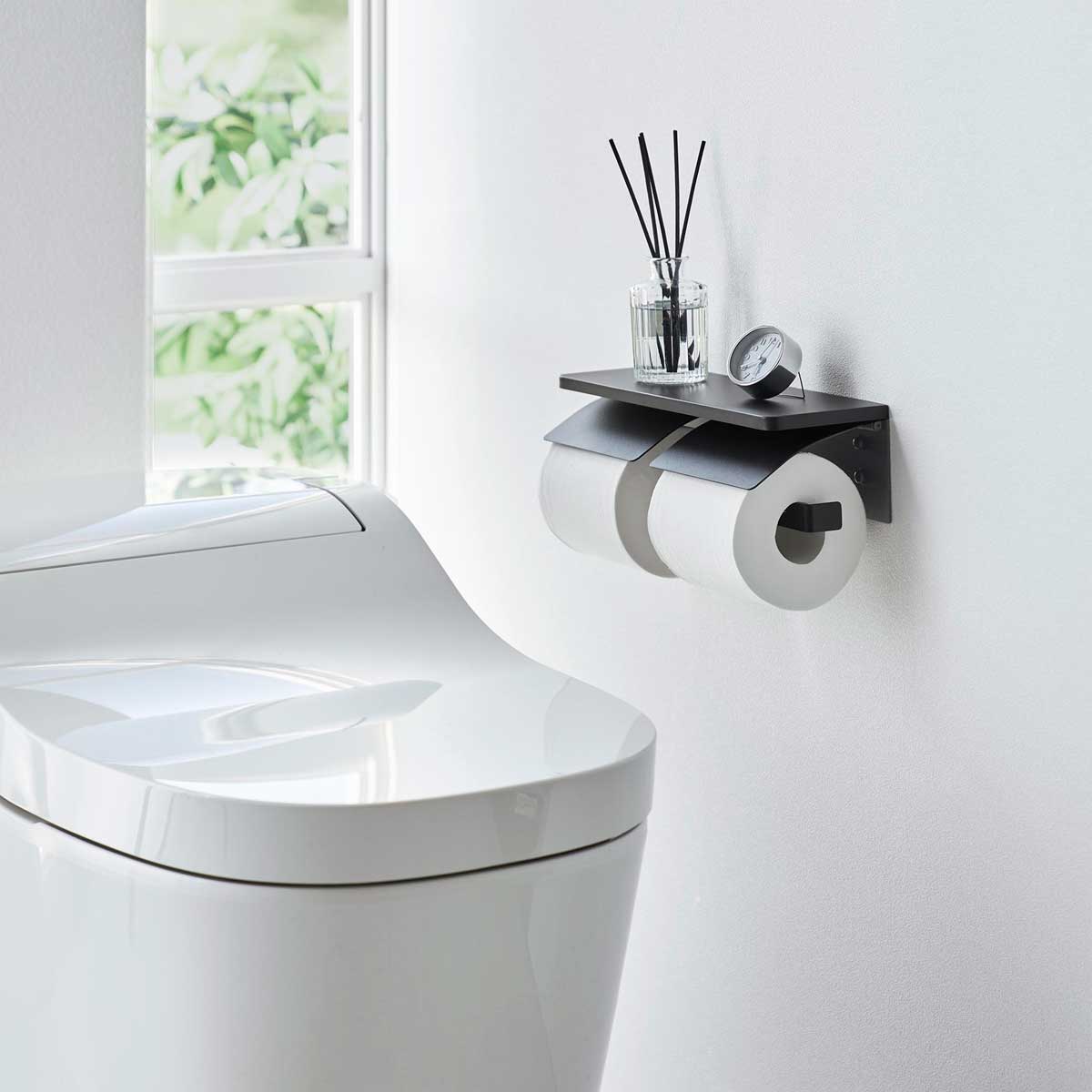 トイレットペーパーホルダー 山崎実業 正規品 tower タワー ウォールトイレットペーパーホルダー ダブ..
