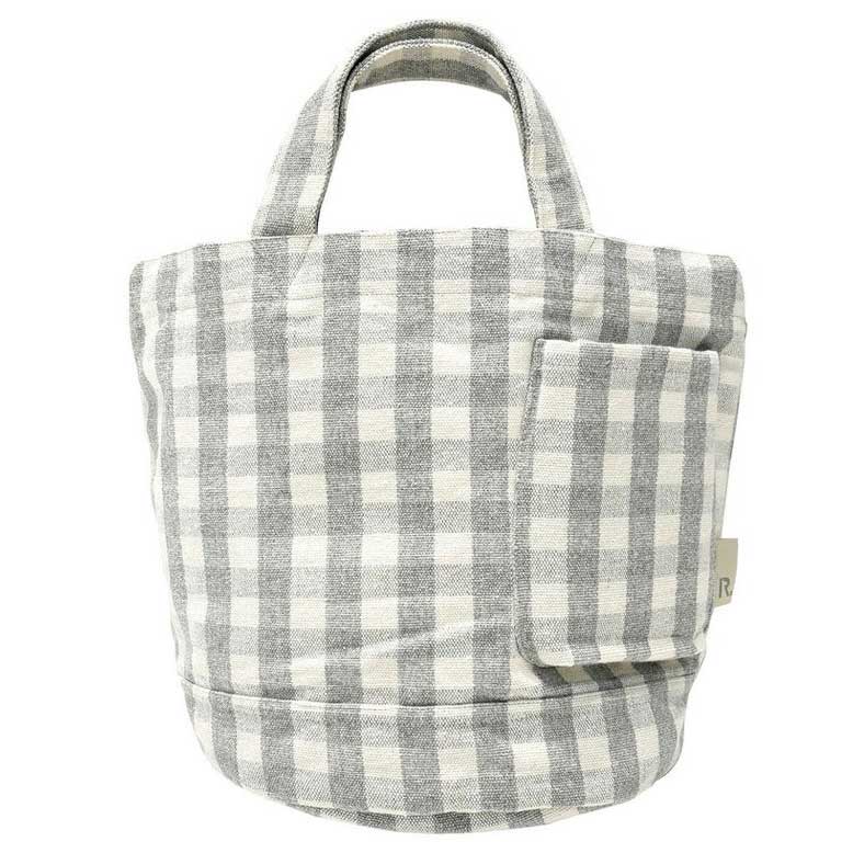 2025新作 トートバッグ 正規品 ROOTOTE ルートート SN.デリ.メルシー-D 丸底マチのバケツ型 レディーストート ギンガムチェック柄 トート バッグ DELI Merci 1015 グレー
