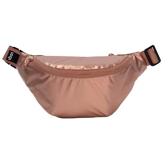 ボディバッグ ローキー LOQI 正規品 Recycled Bum Bag バムバッグ 世界で愛されるLOQI 撥水加工 メタリックシリーズ 肩掛け 両手フリー ウエストポーチ メタリック マットローズゴールド