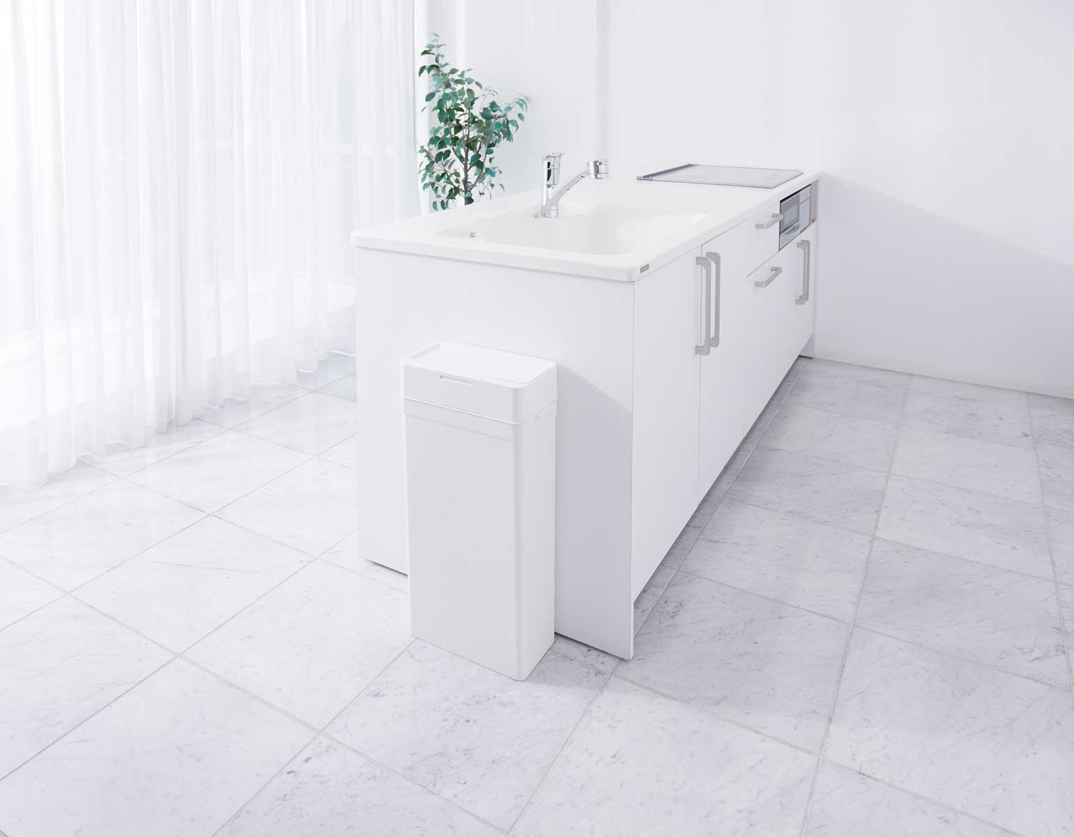 密封ゴミ箱 正規品 Like-it ライクイット シールズ25 密閉ダストボックス 機能性と使いやすさ、美しさ 25リットル スリムタイプ 防臭 日本製 キッチン用ゴミ箱 LBD-02 グレー [3]