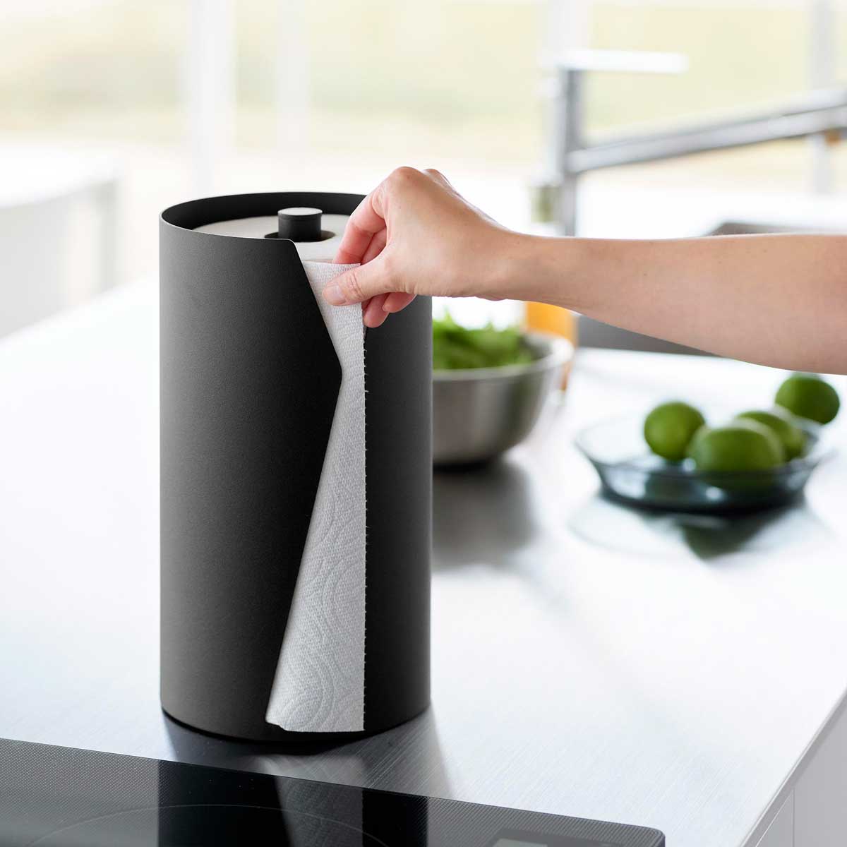 キッチンペーパーホルダー 山崎実業 正規品 tower タワー 片手でカット隠せるキッチンペーパーホルダー..