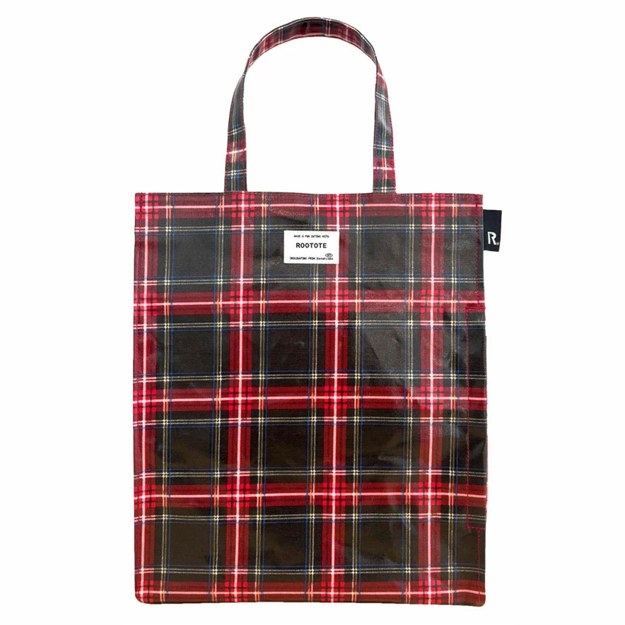 2025新作 トートバッグ 正規品 ROOTOTE ルートート EU.アーキャトル.ラミネート-T 機能的なトートバッグ 通勤 通学 レッスンバッグ トート バッグ A-quatre 3605 チェック レッド