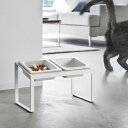 ペットフードボウル 山崎実業 正規品 tower タワー 早食い防止ペットフードボウルスタンドセット 斜めハイタイプ 突起付きボウルで早食い防止 陶器 お手入れ簡単 ペット用品 ペットグッズ 10241 ホワイト