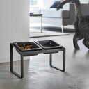 ペットフードボウル 山崎実業 正規品 tower タワー 早食い防止ペットフードボウルスタンドセット 斜めハイタイプ 突起付きボウルで早食い防止 陶器 お手入れ簡単 ペット用品 ペットグッズ 10242 ブラック