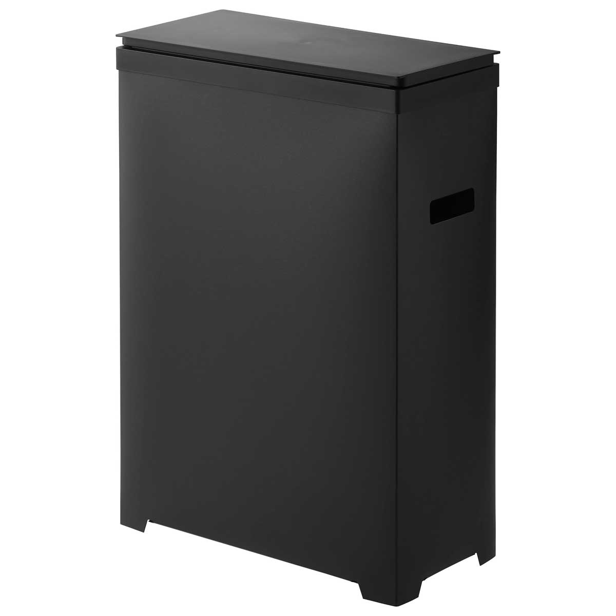 ふた付きゴミ箱 45リットル 山崎実業 正規品 tower タワー スリム蓋付きゴミ箱 横開きタイプ 45L 45Lゴミ袋がぴったり収まる ハンドル付き アウトドア 軽量 スリム キッチン用 1525 ブラック 2