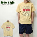 freerage Tシャツ メンズ フリーレイジ 日本製 リサイクルコットン プリントTシャツ 半袖 FRANK BIG LOGO 223BC732-A