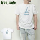 freerage Tシャツ メンズ フリーレイジ 日本製 リサイクルコットン プリントTシャツ 半袖 白T GROWING