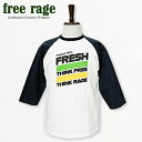 freerage ラグラン七部袖 Tシャツ メンズ フリーレイジ 日本製 プリントT 225AC783-D(4)