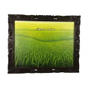 【5/6迄sale最大20%OFFクーポン】 バリ絵画 風景画 稲刈り A-3 W108×H88cm 額付き フレーム バリアート 緑 グリーン 田園 田んぼ ...
