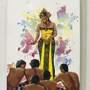 【 アウトレット 在庫処分 スーパーセール 半額 】 バリ 絵画 人物画 ケチャ・シタ W30×H40 (1173-2) 祭り 舞踊 民族舞踊 バリの絵 バリア...
