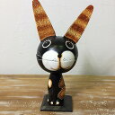 【5/6迄sale最大20%OFFクーポン】 アジアン雑貨 インテリア バリ風 バリネコ 小物入れ オブジェ 猫 ネコの置物 木彫り バリ島 アジアン アジアン...