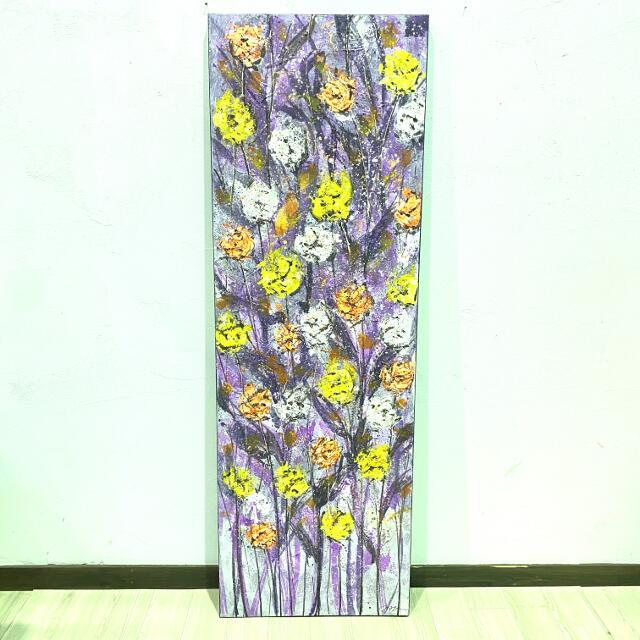 【 P5倍 1000円OFFクーポン 】 アジアン雑貨 インテリア バリ風 花の絵 花 絵画 額 なし アートパネル 花 壁掛け 玄関に飾る絵 風水 絵画 開運 バリ絵画 フレーム 額縁 なし W60×H180 アジアン バリ 雑貨 おしゃれ かわいい ボタニカルアート リビング 寝室 [ss2209]