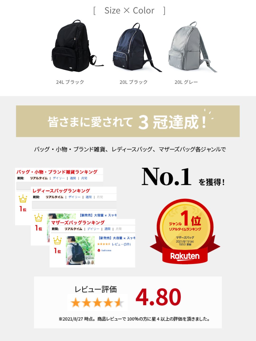 ＼4時間限定600円OFF／balloona Pack 20L マザーズバッグ リュック 大容量 軽量 背面ポケット 撥水 マザーズリュック マザーズバック リュック 大容量 軽量 ママバッグ レディース リュック おしゃれ 通勤 ブランド マザーズバッグ 軽量 pc a4 【大容量なのにスッキリ見え】