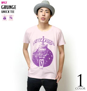 グランジ（grunge）UネックTシャツ - sp006ut -F- 半袖 ピンク カットソー ROCK ロックTシャツ バンド ギター柄 バックプリント ライブ フェス カジュアル アメカジ おしゃれ かっこいい オリジナルブランド メンズ レディース 綿100% 【RCP】