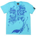 魚座ガール Tシャツ (アクアブルー) baster great bg013tee-ab-Z完- 半袖 コラボ トップス うお座 12星座 イラスト アメカジ カジュアルコーデ 可愛い オリジナル メンズ レディース 男女兼用 大きいサイズ 青水色 コットン綿100%