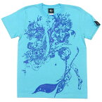 魚座ガール Tシャツ (アクアブルー) baster great bg013tee-ab-Z完- 半袖 コラボ トップス うお座 12星座 イラスト アメカジ カジュアルコーデ 可愛い オリジナル メンズ レディース 男女兼用 大きいサイズ 青水色 コットン綿100%【RCP】