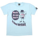 Music do you like?? Tシャツ (ライトブルー) - tgw002tee-lb -F- 半袖 青色 ミュージック スカル ドクロ 髑髏 ロックンロール 音楽 イラストレーション カジュアル かっこかわいい メンズ レディース 男女兼用 綿100% オリジナルブランド 