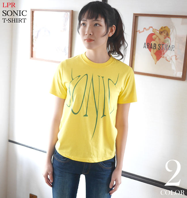 SONIC(ソニック) Tシャツ (イエロー) a02-tee-ye-Z完- 半袖 ROCKNROLL ロックンロール ロックTシャツ バンドTシャツ 音速 音楽 ミュージック かっこかわいい メンズ レディース カジュアル オリジナルブランド 黄色 コットン綿100% 大きいサイズ