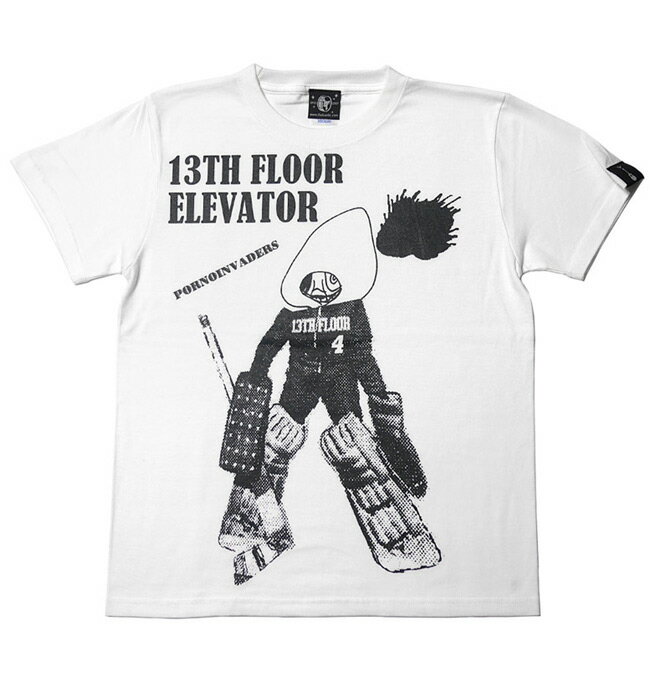 Iceman (13th FLOOR ELEVATER) Tシャツ -pornoinvarders-pi013tee-Z完- アイスマン 半袖 コラボ ハードコア パンク ロックTシャツ 怪獣 モンスター キャラ メンズ レディース ユニセックス アメカジ ブランド かっこいい ホワイト 白 綿100%【RCP】