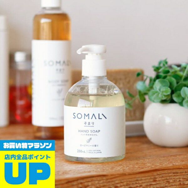 ソマリ ハンドソープ 【マラソン中P2倍】 ハンドソープ「SOMALI（そまり）」ハンド用液体石けん（天然素材）（250ml）【日本製 木村石鹸 ナチュラル 植物オイル 天然由来成分 ハンドケア 純石鹸成分 石油由来成分不使用 ソマリ】 新生活