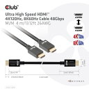 国内正規品 Club 3D HDMI 2.1 4K120Hz 8K60Hz 48Gbps オス/オス 4m 26AWG Ultra High Speed Cable ウルトラ ハイスピード ケーブル (CAC-1374) 2