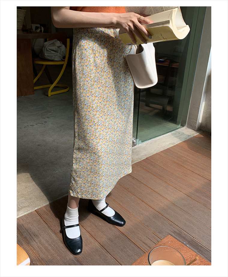 乐天商城 - 小花柄スカート レディース ロングスカート 花柄 ロンスカ ロング マキシ 膝下 ひざ下 ゆったり ウエストゴム 春 夏 グリーン ベージュ ブラック 送料無料