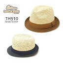 TH510 帽子 キッズ レディース ユニセックス ハット ペーパー ざっくり編み 麦わら帽子 中折れハット Bebro（ビブロ）