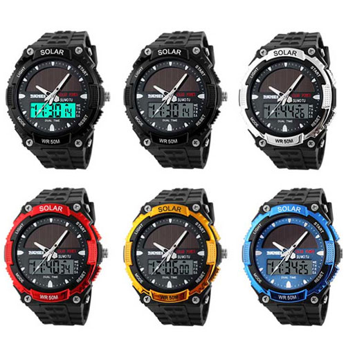おしゃれなメンズ腕時計 SKMEI 腕時計 メンズ メンズ 腕時計 時計 ソーラー 防水 クオーツ デジタル アナログ FASHION腕時計 メンズ ラウンド オシャレ シンプルカジュアル ビジュアル シルバー 安い 新品 デザインとけい