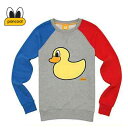 期間限定セールPANCOAT パンコート鴨 キャラクター トレーナ 長袖 POPDUCK COLORATION CREWNECK クルーネック (HEATHER GRAY)Tシャツ