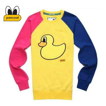 【正規品】PANCOAT パンコート POPDUCK COLORATION CREWNECK(SUNFLOWER YELLOW) キャラクター トレーナー 長袖 クルーネック Tシャツ 長袖 トレーナー スウェット メンズ レディース MTM Tシャツ カジュアル ロングスリーブ 男性用 女性用 ユニセックス トップス