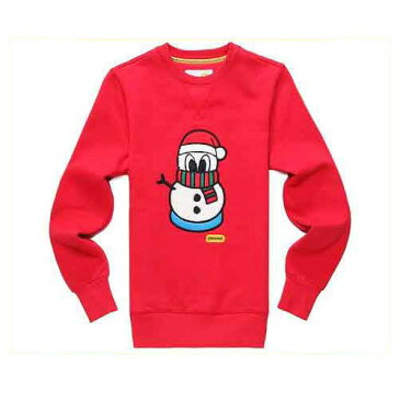 【正規品】PANCOAT パンコート POPSNOWMAN FLEECE CREWNECK (RIBBON RED) キャラクター トレーナー 長袖 クルーネック Tシャツ 長袖 トレーナー スウェット メンズ レディース MTM Tシャツ カジュアル ロングスリーブ 男性用 女性用 ユニセックス トップス