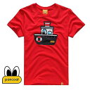【正規品】PANCOAT パンコート キャラクター T-シャツ POPSHIP T-SHIRTS (TOMATO RED) 半袖 夏 Tシャツ メンズ レディース