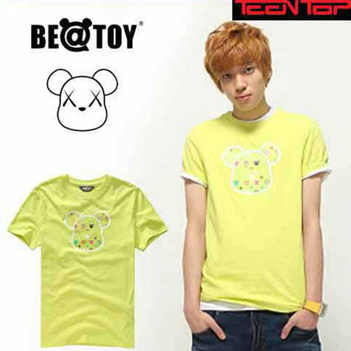 【送料無料】 正規品 TEENTOP NIEL ニエル着用 Monogram head_O Green BEATOY T-シャツ 半袖 メンズ レディース 熊（くま）キャラクターT-シャツ T-シャツ 半袖 tシャツ レディース 半袖 ロゴ メンズ 半袖 プリント ストリート 半袖T-シャツ