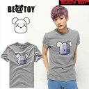 【送料無料】[正規品]TEENTOP CHUNJI 着用 Denim head_M Gray BEATOY T-シャツ 半袖 メンズ レディース 熊（くま）キャラクターT-シャツ 半袖 tシャツ レディース 半袖 ロゴ メンズ 半袖 プリント ストリート 半袖T-シャツ