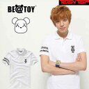 【送料無料】[正規品]TEENTOP NIEL ニエル着用 Leopard double_O White BEATOY T-シャツ 半袖 メンズ レディース 熊（くま）キャラクターT-シャツ 半袖 tシャツ レディース 半袖 ロゴ メンズ 半袖 プリント ストリート 半袖T-シャツ