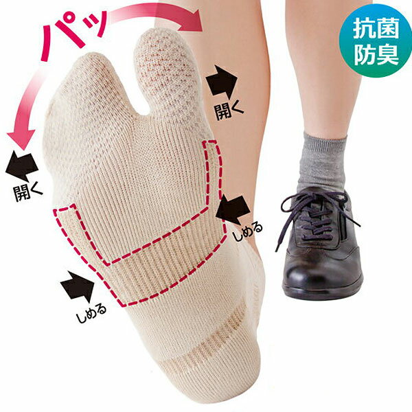 日本製 薄手でしっかり外反母趾サポートソックス 1足組 外反母指 外反拇指 外反拇趾 靴下 足袋 サポーター
