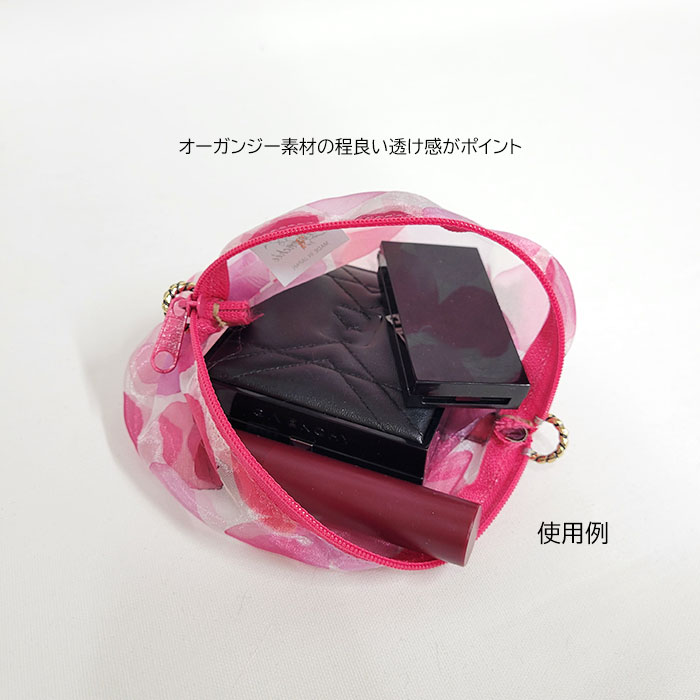 化粧ポーチ ポーチ Vol.1 クリスタルポーチ 中サイズ 花柄 CP オーガンジー 日本製...