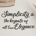 Simplicity is the keynote of all true elegance./シンプルさは全てのエレガンスの鍵。