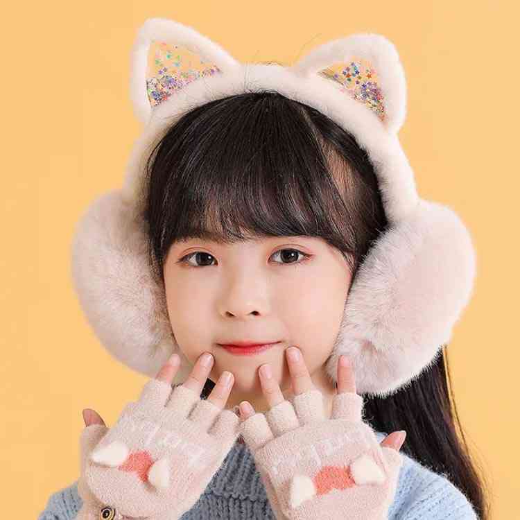 イヤーウォーマー キッズ 猫耳 耳当て 耳あて 防寒 ファー エコファー 子供 イヤーマフラー イヤーマフ あったか ふわふわ 暖かい 耳あて 耳カバー みみあて 女の子 男の子 ジュニア こども 子ども かわいい 軽量 通園 通学 自転車 幼児 保育園 送料無料 2