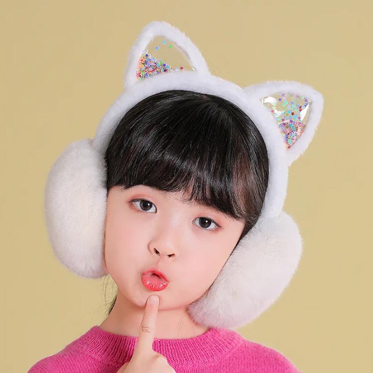 イヤーウォーマー キッズ 猫耳 耳当て 耳あて 防寒 ファー エコファー 子供 イヤーマフラー イヤーマフ あったか ふわふわ 暖かい 耳あて 耳カバー みみあて 女の子 男の子 ジュニア こども 子ども かわいい 軽量 通園 通学 自転車 幼児 保育園 送料無料 3