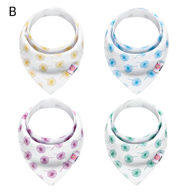 Belly Musesの防水仕様 バンダナ スタイ 4枚セット 三角 ビブ スナップボタン ベビー 赤ちゃん キッズ 男の子 女の子 よだれかけ よだれカバー 出産祝い ベビー用品 新生児 防水 おしゃれ かわいい エプロン おしゃれ かわいい プレゼント 記念日 ギフト アニマル｜アングル3