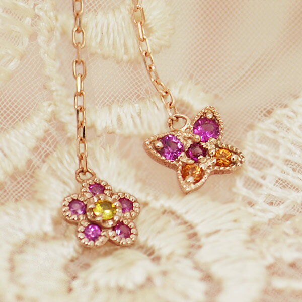 【最大20％OFF夏色キャンペーン開催中】 サファイア×ローズカットダイヤピアス「花舞い」 PT900 K18 K1..