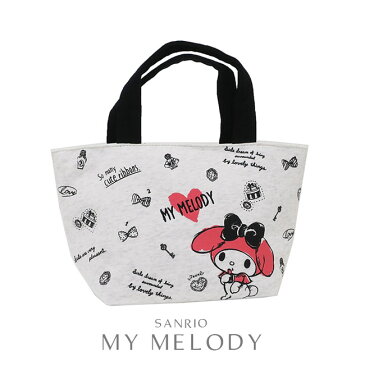 【メール便対応】 ミニトートバッグ 保冷ポーチ付き マイメロディ MYMELODY マチ付き サンリオ キャラクター エコバッグ ランチバッグ リボン ハート キー 鍵 カギ レディース キッズ 鞄 かばん 内ポケット付き 収納 小物入れ お弁当箱 学校 カジュアル おしゃれ キュート P2