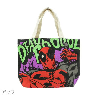 【メール便対応】 ミニトートバッグ デッドプール マーベル MARVEL DEADPOOL 映画 キャラクター マチ付き キャンバス生地 帆布 コットンバッグ ランチトート エコバッグ サブバッグ 綿 鞄 手提げかばん 内ポケット付き ポーチ 収納 小物入れ お弁当袋 学校 カジュアル P2