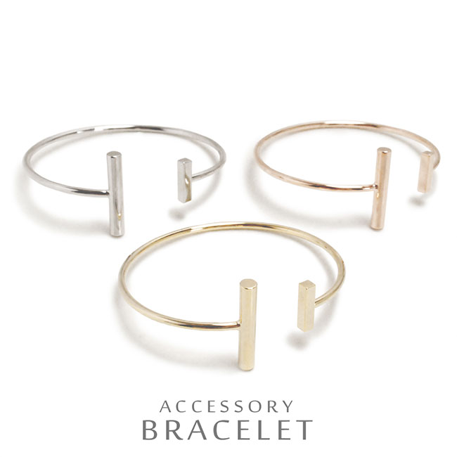 バングル ブレスレット メタル ダブル T型 スリム ライン レディース 女性用 シンプル アンクレット リストバンド 細身 T字 シャープ エレガント モダン...
