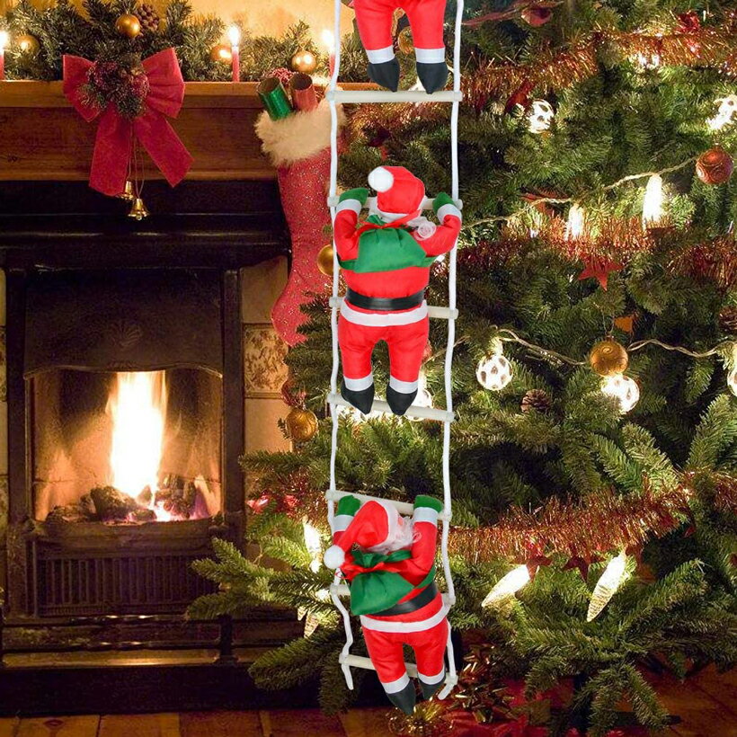 クリスマス飾りはしごサンタ飾り(サンタ3人)クリスマスツリー飾りサンタクロース人形パーティー吊り装飾オーナメント飾り付けクリスマス部屋装飾デコレーショ吊り装飾用