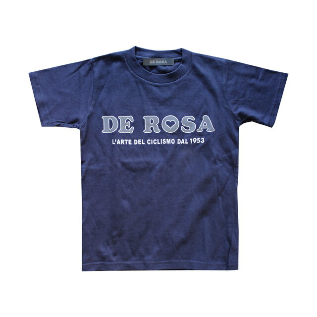 DE ROSA デローザ キッズTシャツ KIDS Tシャツ 綿 110/カットソー キッズ CLASSIC LOGO T-SHIRT 子供 ネイビー ロード 自転車 tシャツ ティーシャツ 男の子 女の子 ガール ボーイズ 半袖 カジ…