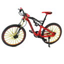 送料無料 自転車 おもちゃ MTB ダブルサス マウンテンバイク 模型 ダイキャスト 1/10 (レッド) 自転車模型 自転車ミニチュア 自転車玩具 ダイキャス...